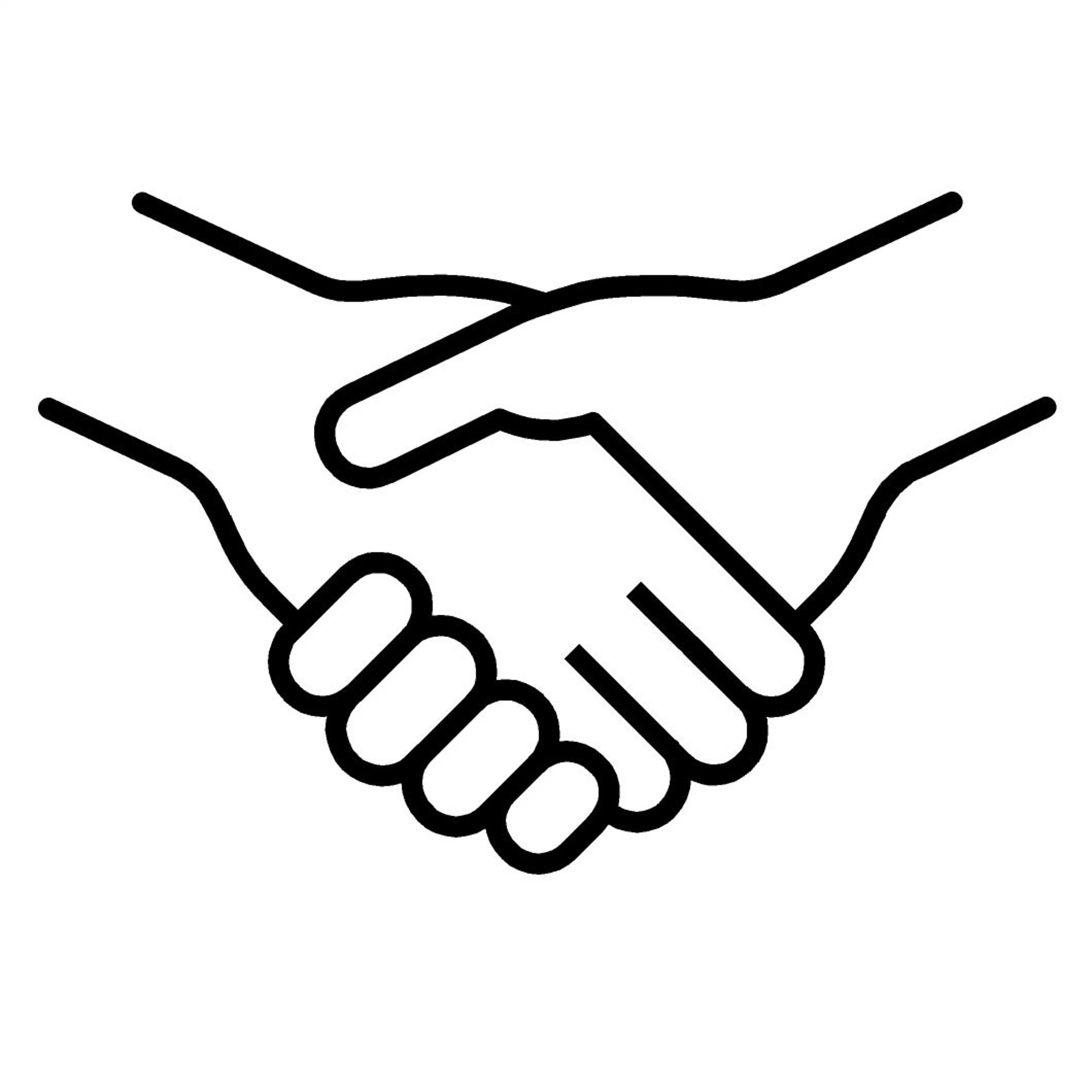 Strichzeichnung: Händchen halten